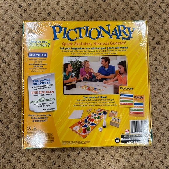 Mattel Games Toys Nwt Pictionary Family Game Unopened 2 Levels Of